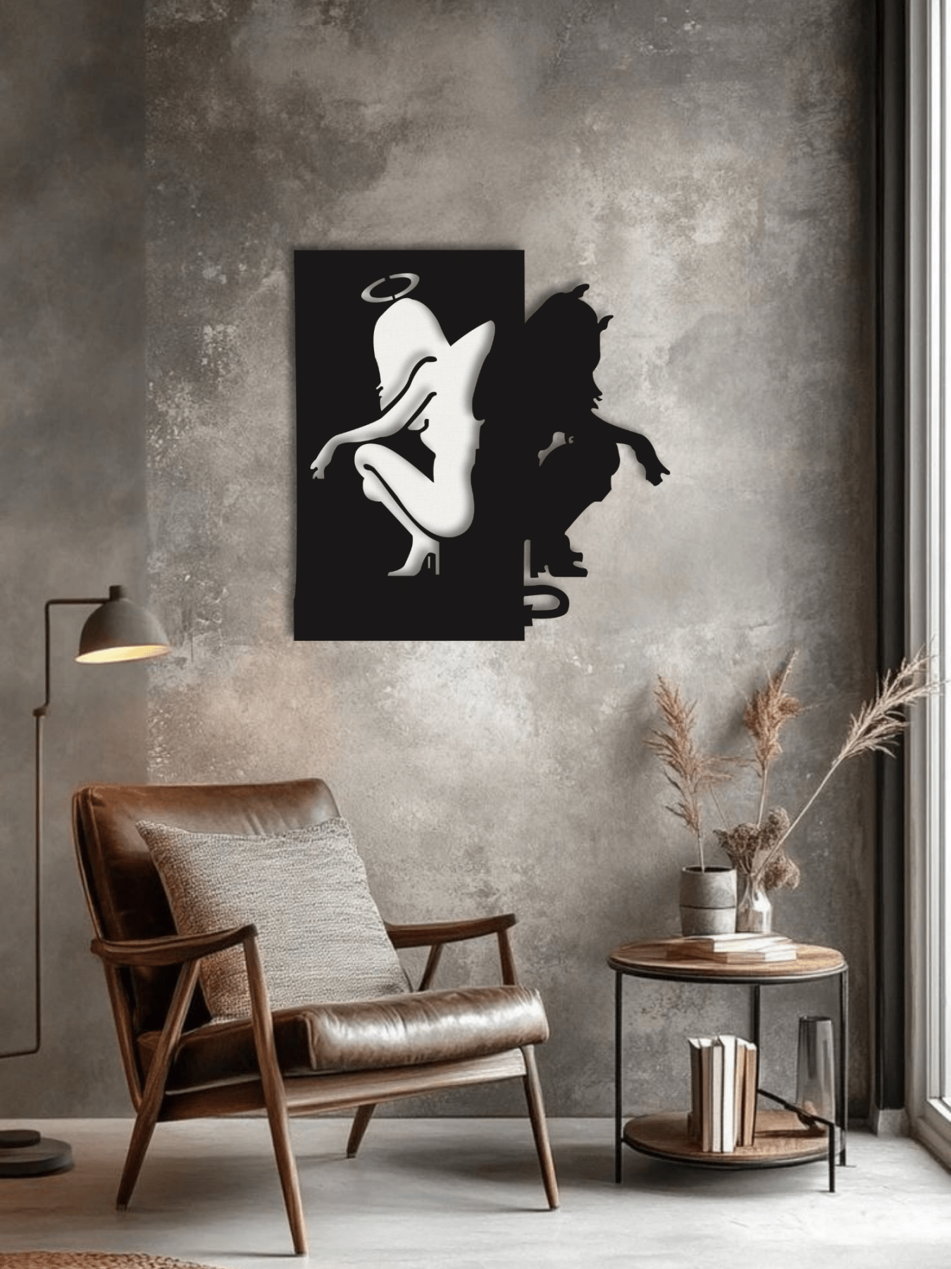 “Angel vs Devil” Декоративно Пано - Deco Cut | Луксозен Метален Декор