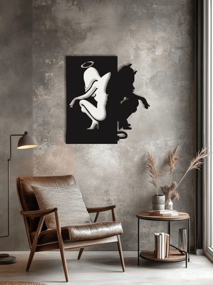 “Angel vs Devil” Декоративно Пано - Deco Cut | Луксозен Метален Декор
