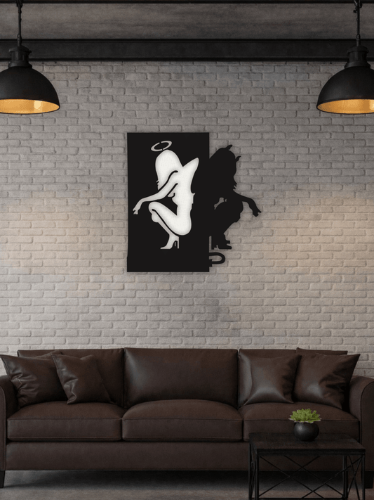 “Angel vs Devil” Декоративно Пано - Deco Cut | Луксозен Метален Декор