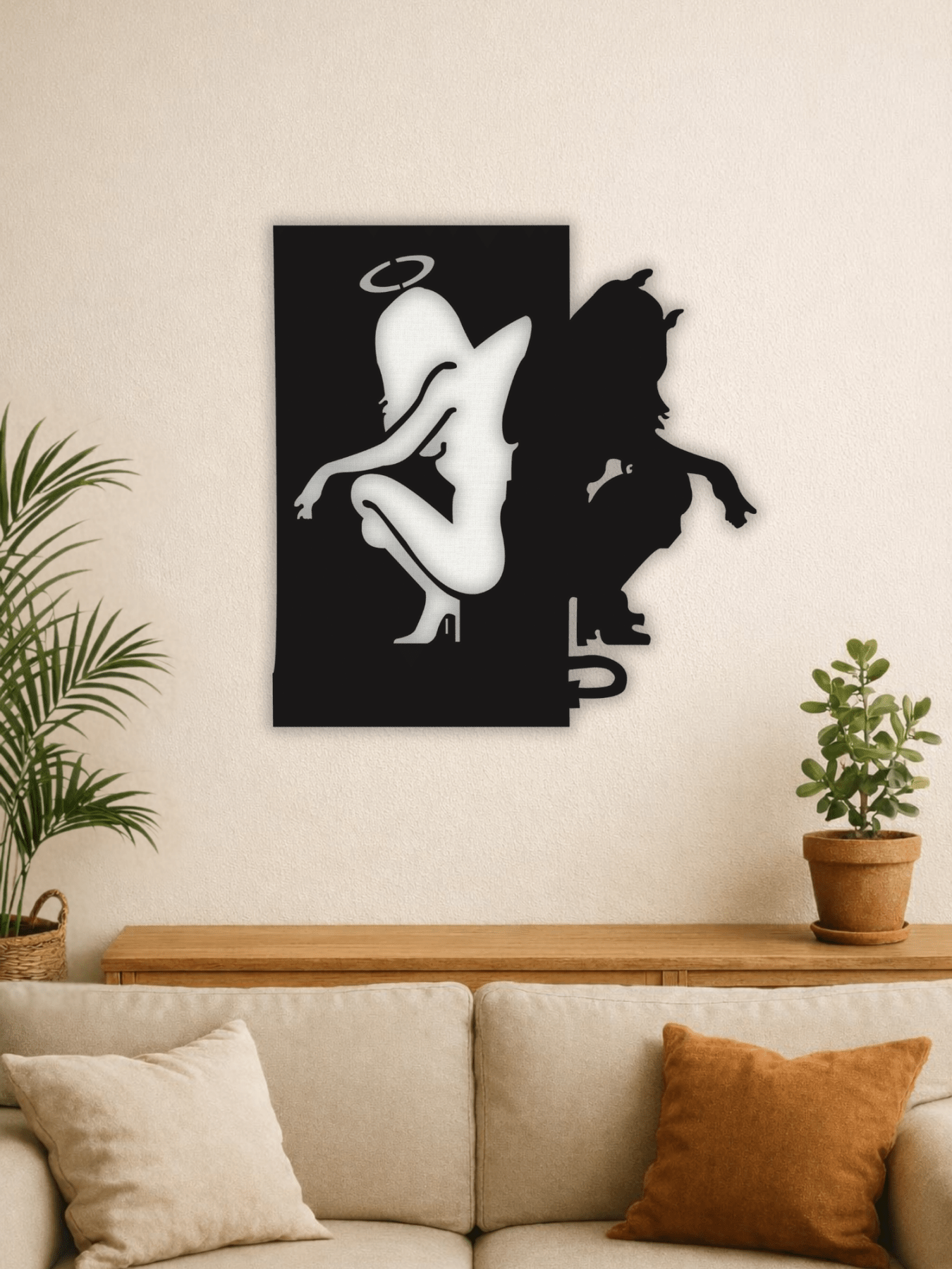 “Angel vs Devil” Декоративно Пано - Deco Cut | Луксозен Метален Декор