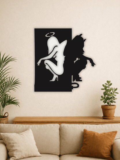 “Angel vs Devil” Декоративно Пано - Deco Cut | Луксозен Метален Декор