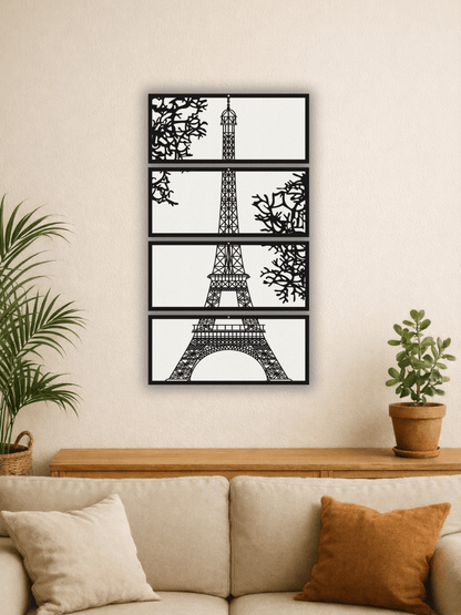 Eiffel Tower Декоративно Пано - Set of 4 - Deco Cut | Луксозен Метален Декор