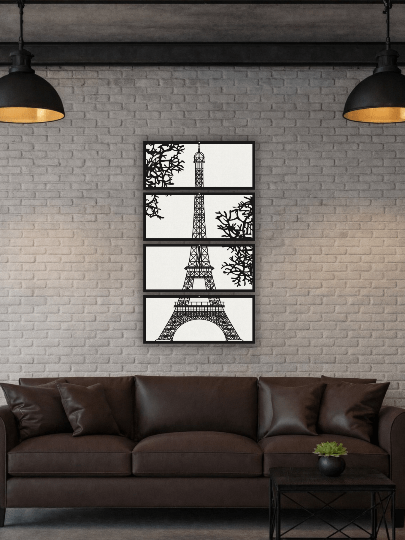 Eiffel Tower Декоративно Пано - Set of 4 - Deco Cut | Луксозен Метален Декор