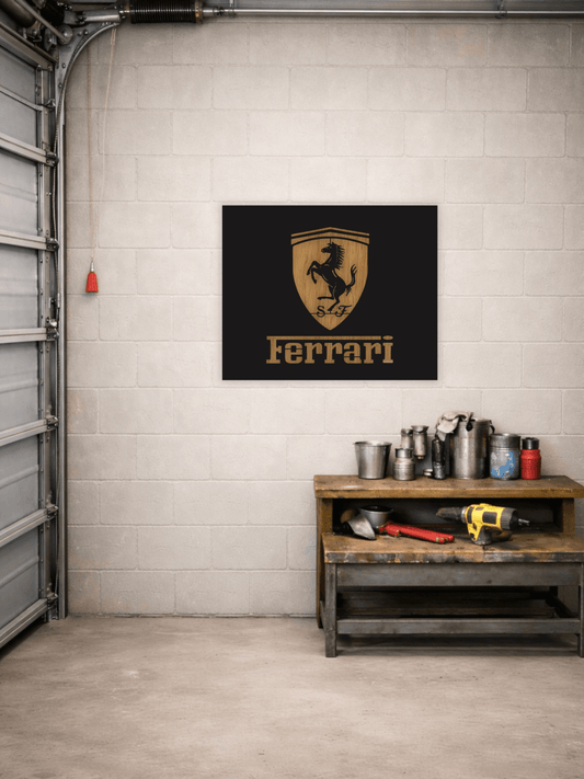 Ferrari Лого Декоративно Пано - Deco Cut | Луксозен Метален Декор