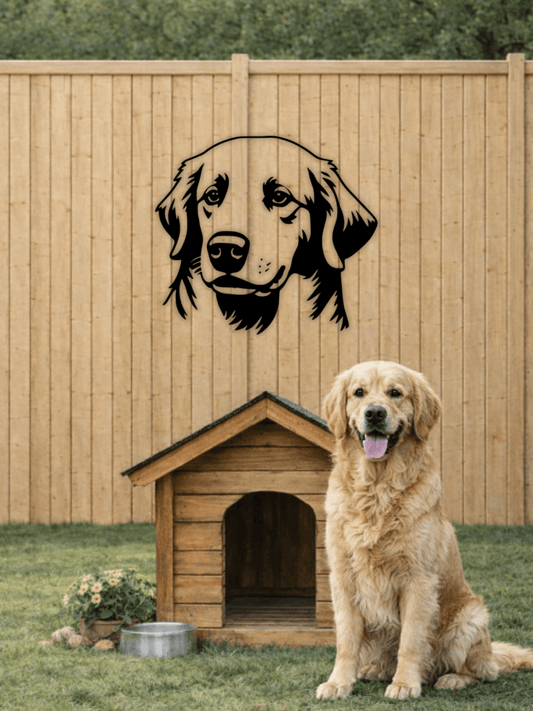 Golden Retriever Силует Декоративно Пано - Deco Cut | Луксозен Метален Декор