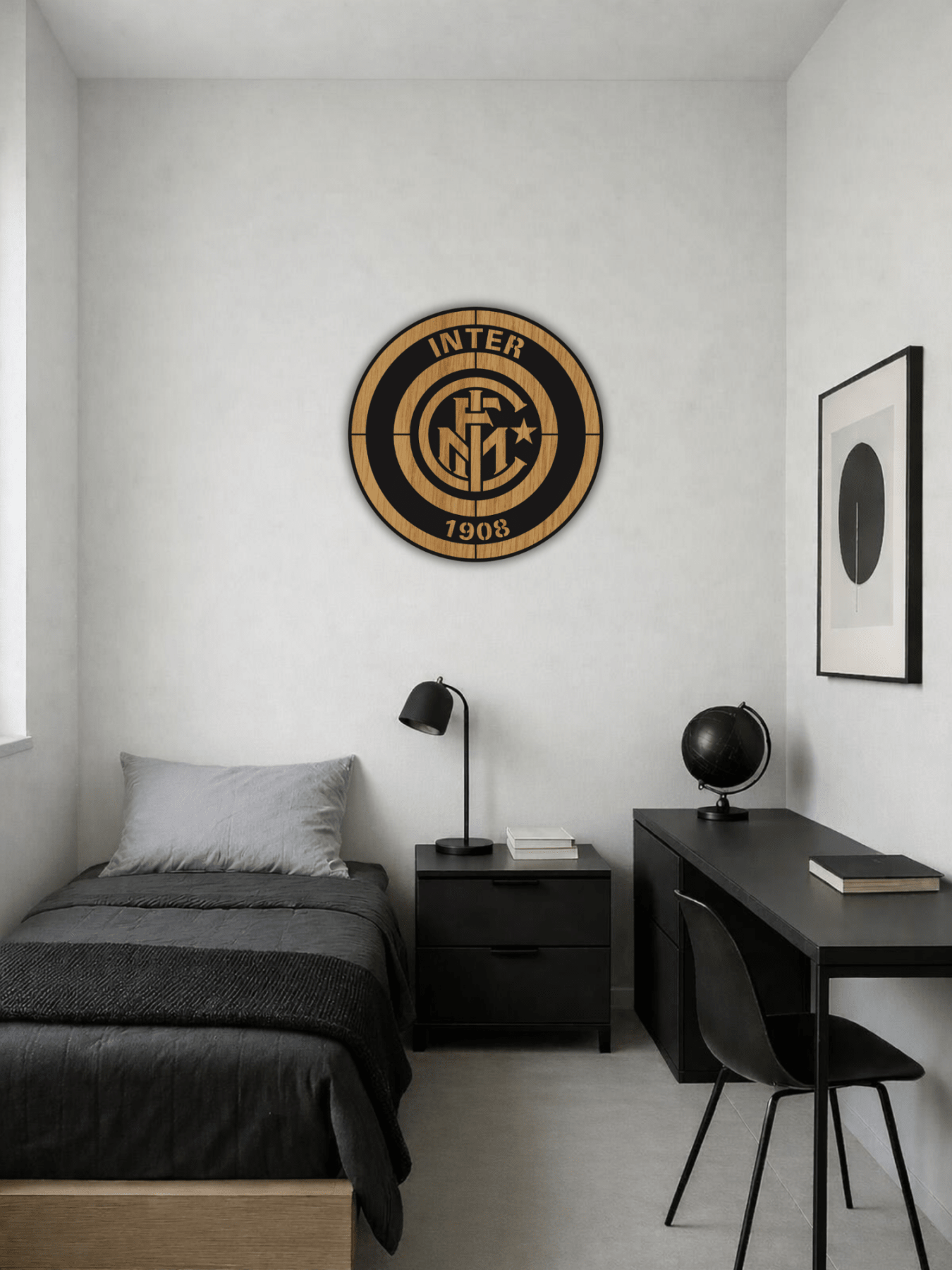 Inter Milan FC Футболна Емблема Декоративно Пано - Deco Cut | Луксозен Метален Декор