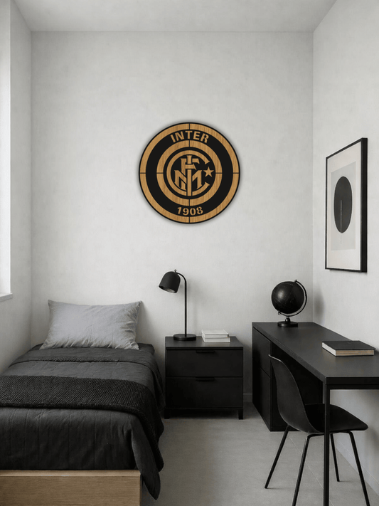 Inter Milan FC Футболна Емблема Декоративно Пано - Deco Cut | Луксозен Метален Декор