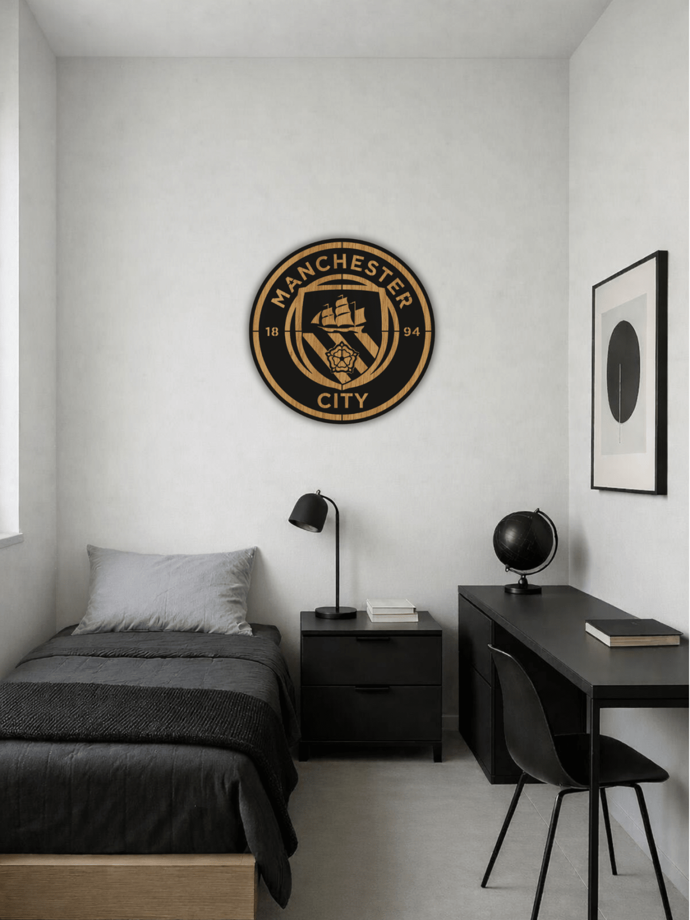 Manchester City FC Футболна Емблема Декоративно Пано - Deco Cut | Луксозен Метален Декор
