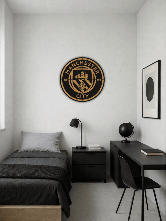 Manchester City FC Футболна Емблема Декоративно Пано - Deco Cut | Луксозен Метален Декор