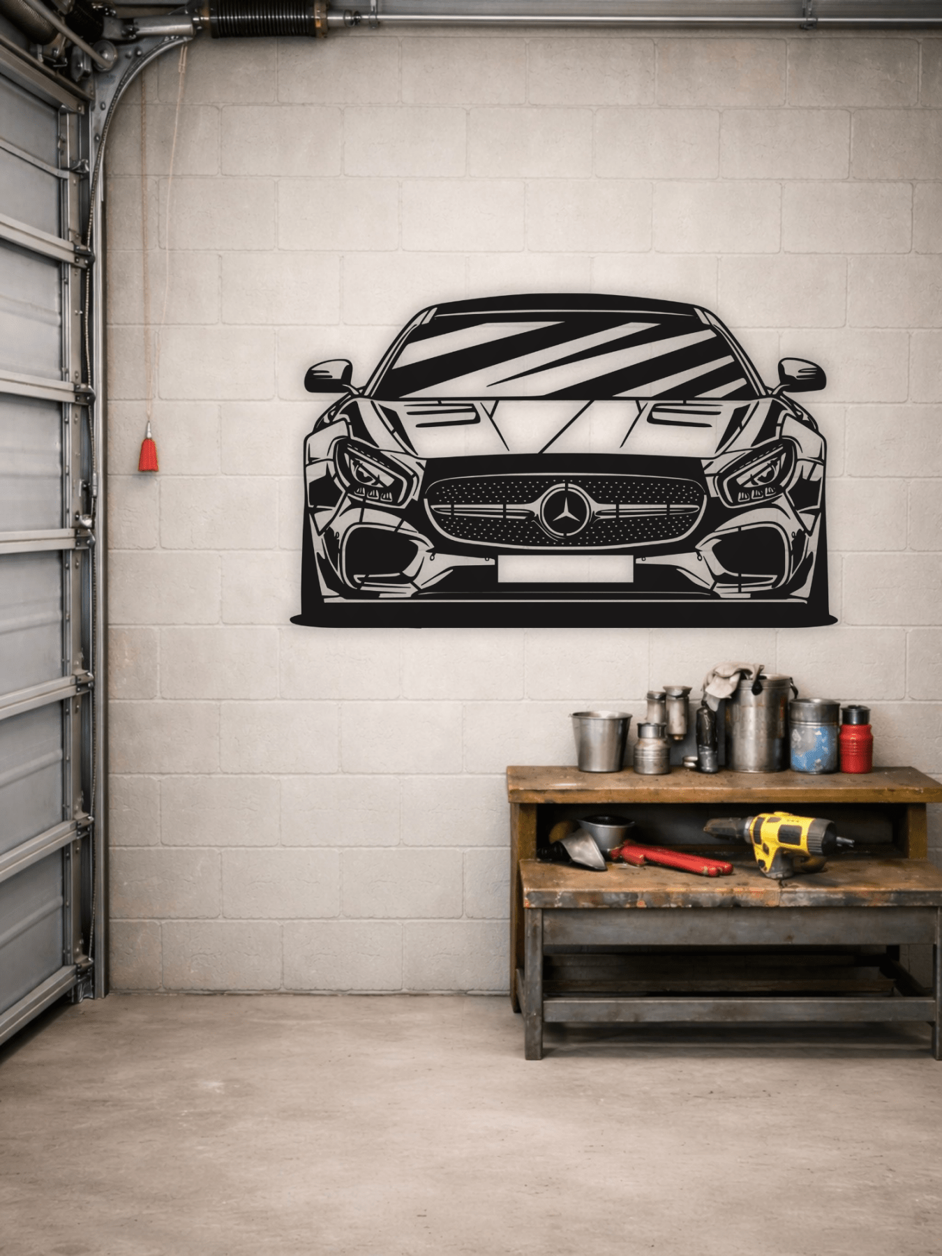 Mercedes AMG GT Силует Декоративно Пано за Стена - Deco Cut | Луксозен Метален Декор