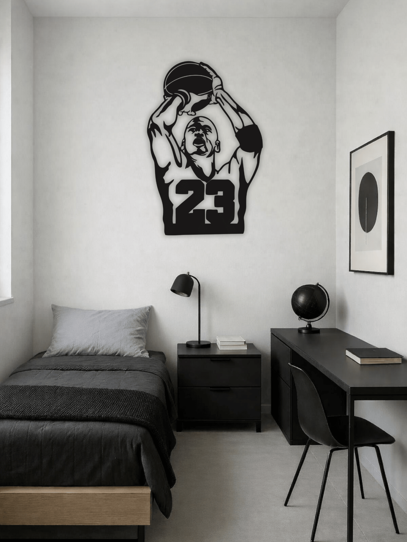 Michael Jordan Силует Декоративно Пано за Стена - Deco Cut | Луксозен Метален Декор