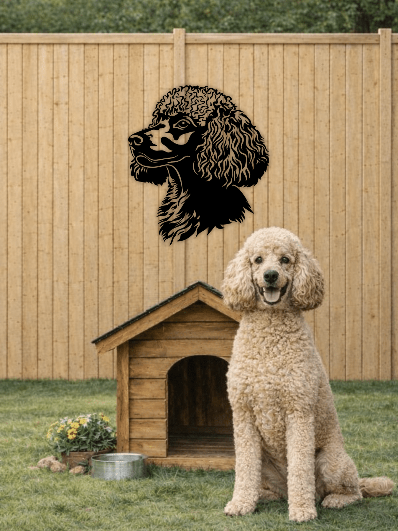 Poodle Силует Декоративно Пано - Deco Cut | Луксозен Метален Декор