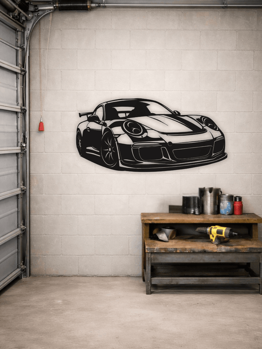 Porsche 911 GT3 Front Silhouette Декоративно Пано - Deco Cut | Луксозен Метален Декор