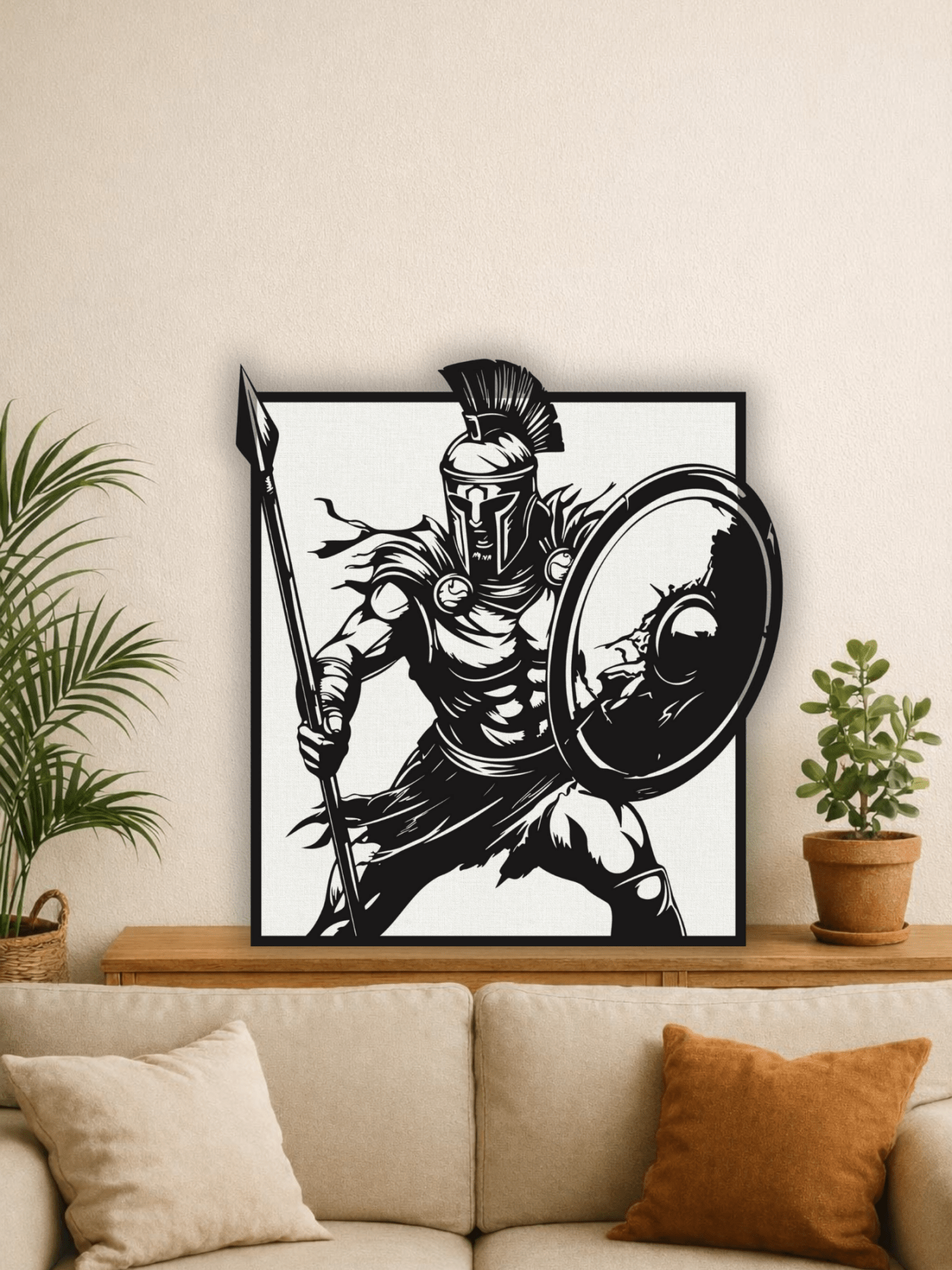 Spartan Warrior Декоративно Пано за Стена - Deco Cut | Луксозен Метален Декор