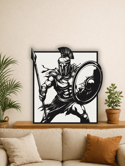 Spartan Warrior Декоративно Пано за Стена - Deco Cut | Луксозен Метален Декор