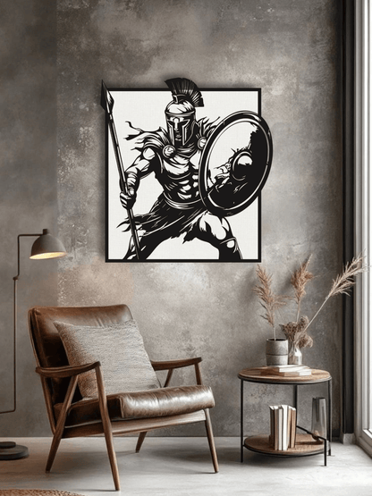 Spartan Warrior Декоративно Пано за Стена - Deco Cut | Луксозен Метален Декор