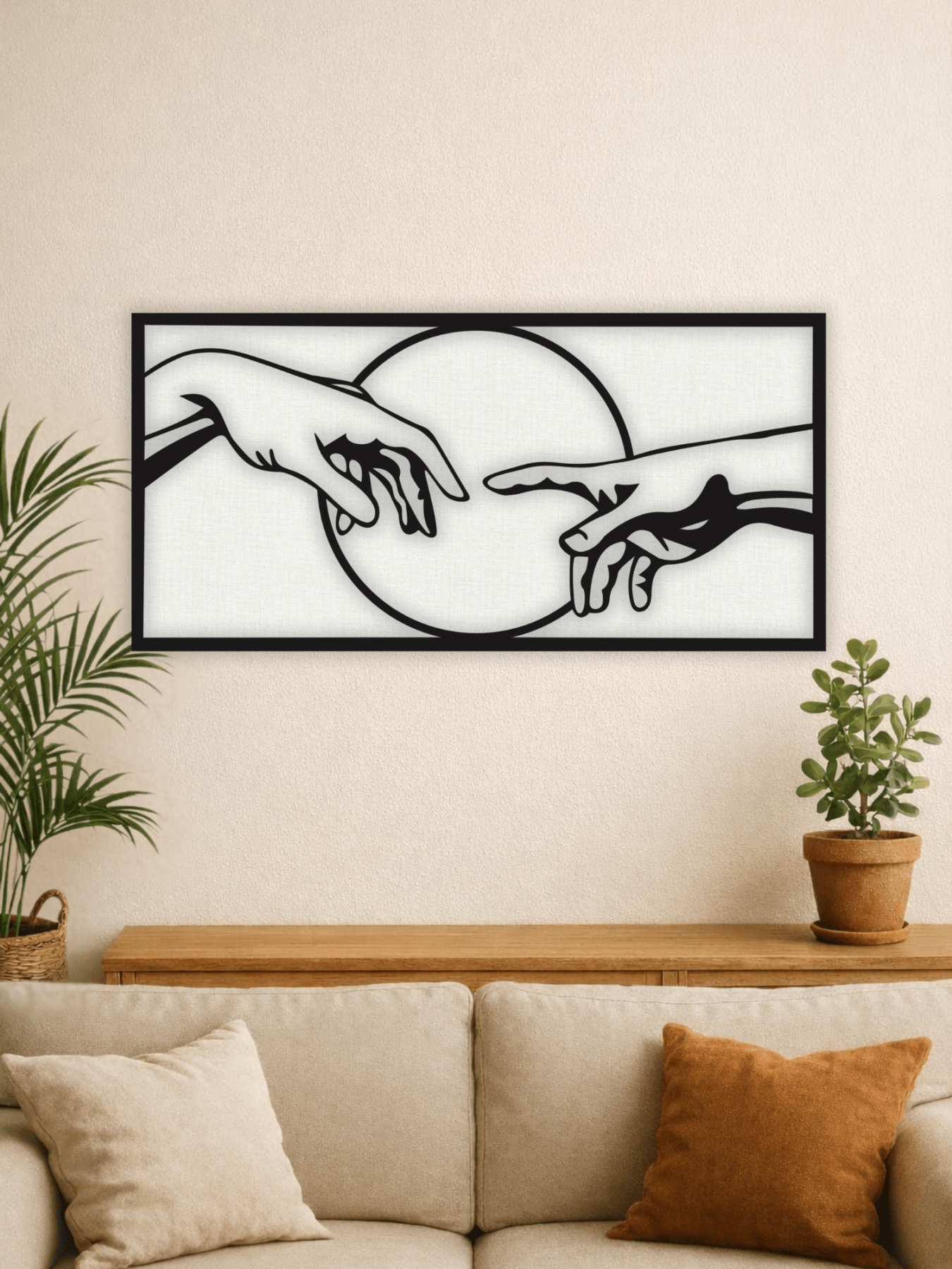 “The Creation of Adam” Декоративно Пано - Deco Cut | Луксозен Метален Декор