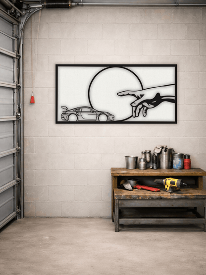 “The Creation of Porsche” Декоративно Пано за Стена - Deco Cut | Луксозен Метален Декор