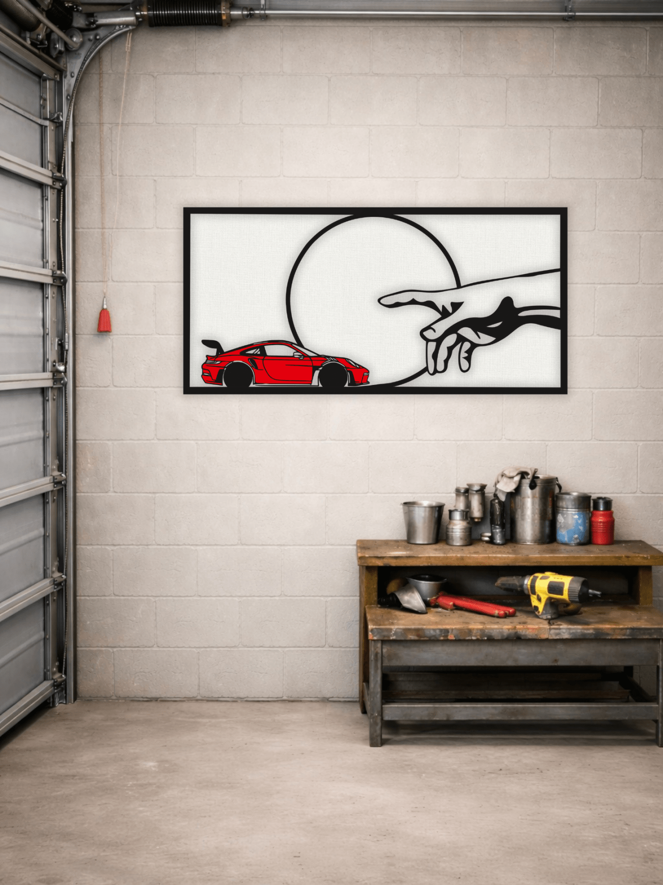 “The Creation of Porsche” Декоративно Пано за Стена - Deco Cut | Луксозен Метален Декор