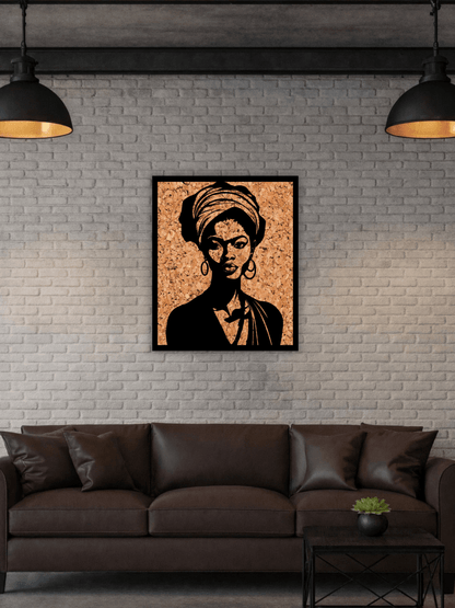 „The Grounded Queen“ Афро Декоративно Пано за Стена - Deco Cut | Луксозен Метален Декор