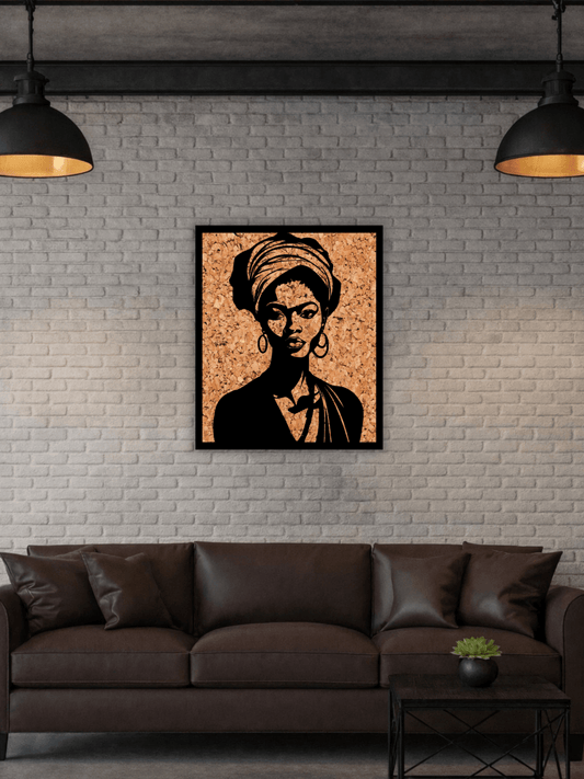 „The Grounded Queen“ Афро Декоративно Пано за Стена - Deco Cut | Луксозен Метален Декор