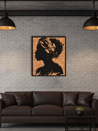 “The Profile Queen“ Афро Декоративно Пано за Стена - Deco Cut | Луксозен Метален Декор