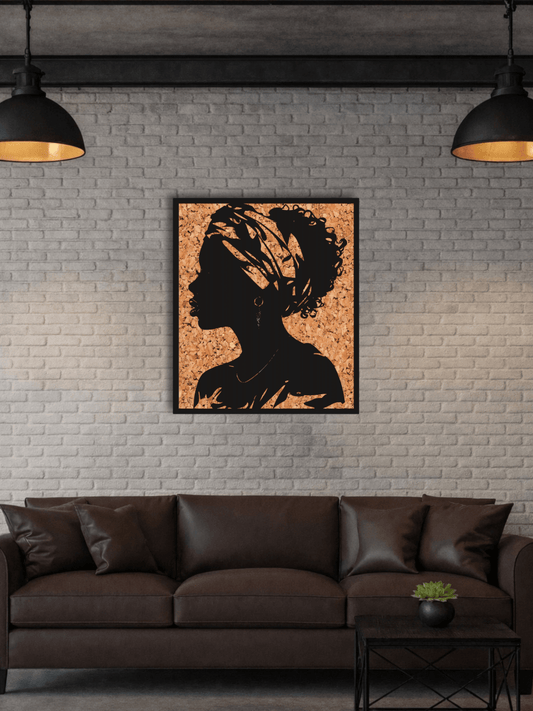 “The Profile Queen“ Афро Декоративно Пано за Стена - Deco Cut | Луксозен Метален Декор