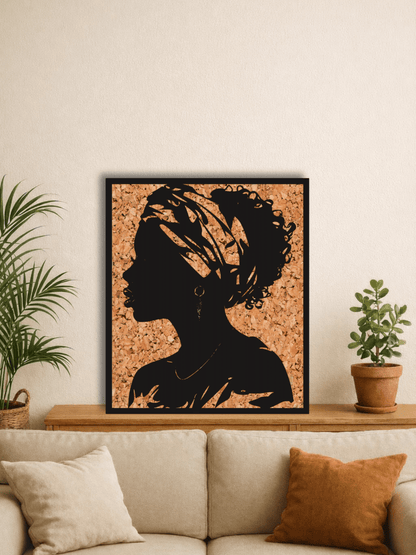 “The Profile Queen“ Афро Декоративно Пано за Стена - Deco Cut | Луксозен Метален Декор