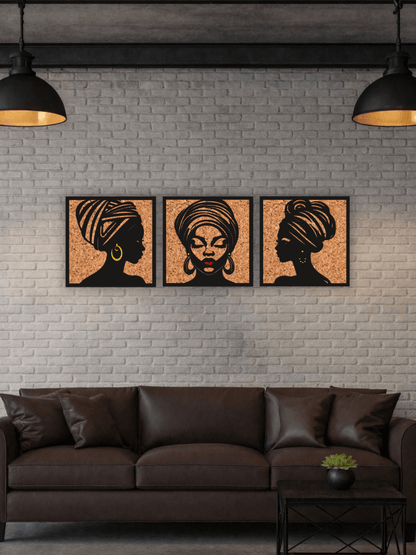 „The Unspoken Trinity“ Афро Декоративно Пано за Стена - Deco Cut | Луксозен Метален Декор