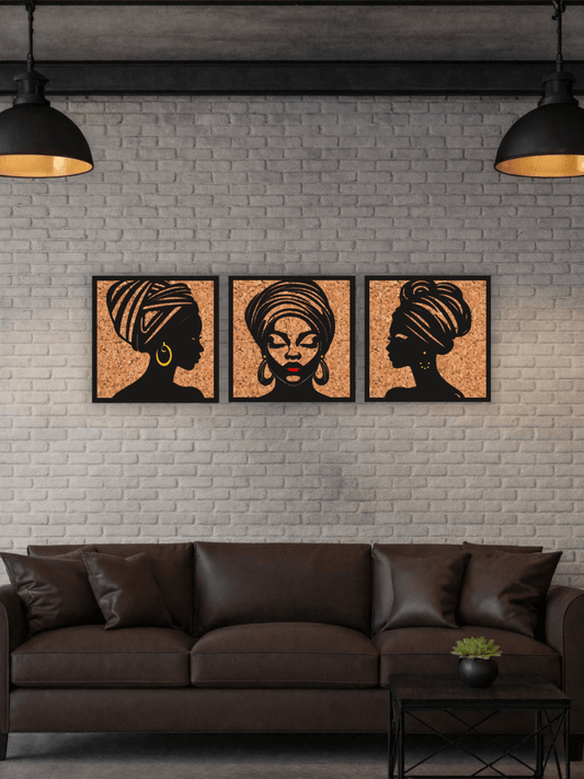 „The Unspoken Trinity“ Афро Декоративно Пано за Стена - Deco Cut | Луксозен Метален Декор