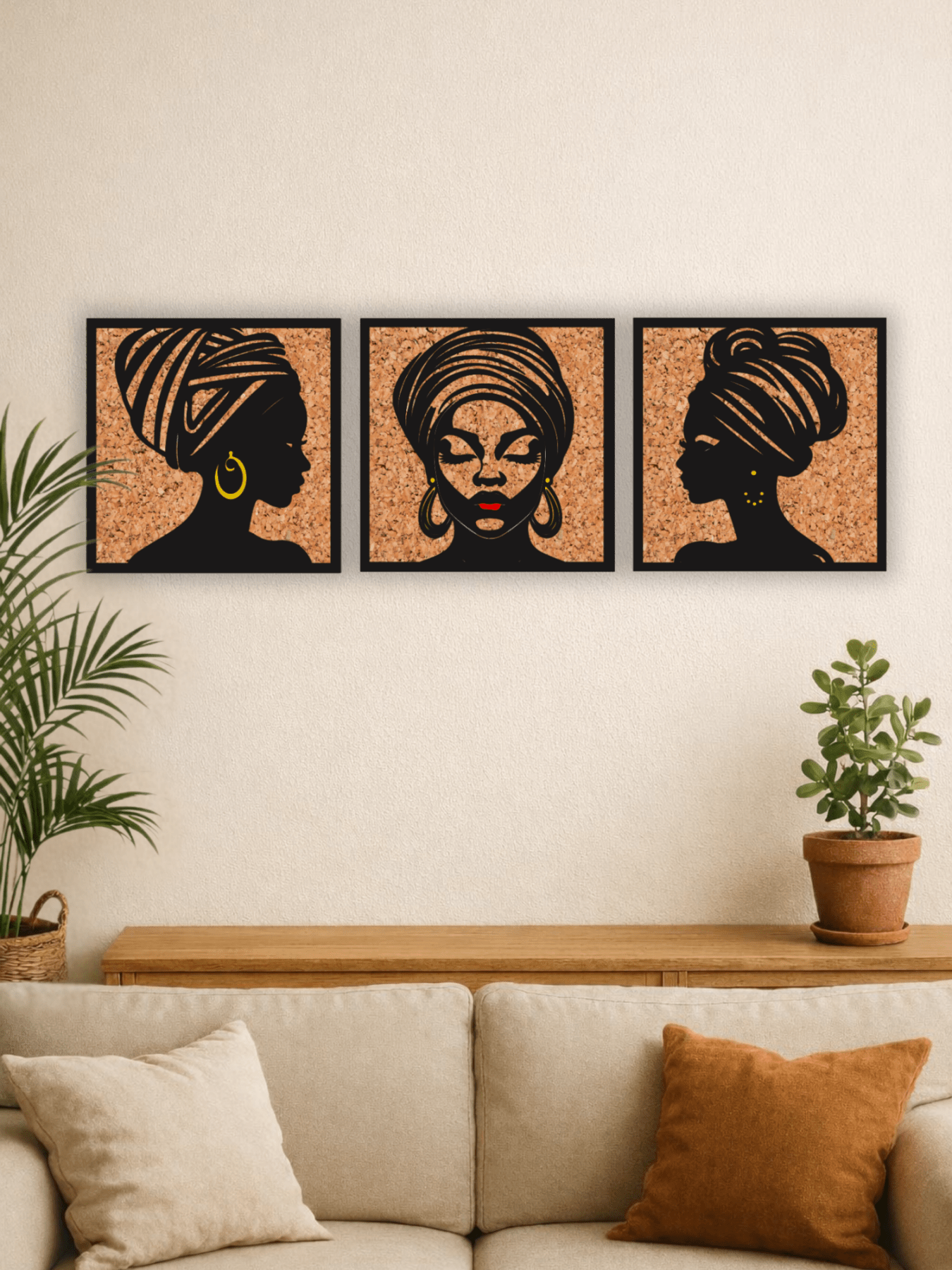 „The Unspoken Trinity“ Афро Декоративно Пано за Стена - Deco Cut | Луксозен Метален Декор