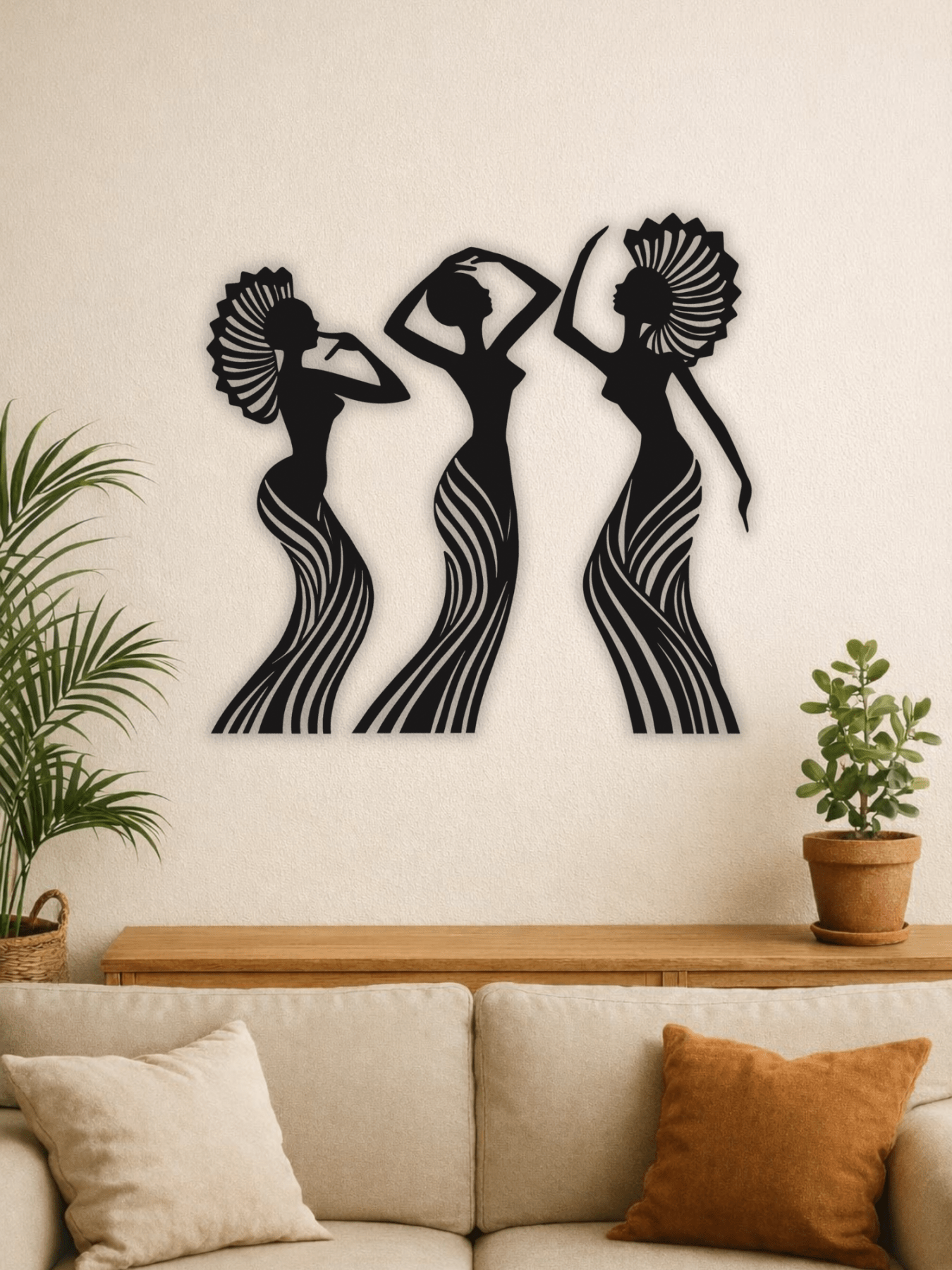 “Three Souls, One Rhythm” Афро Декоративно Пано - Deco Cut | Луксозен Метален Декор