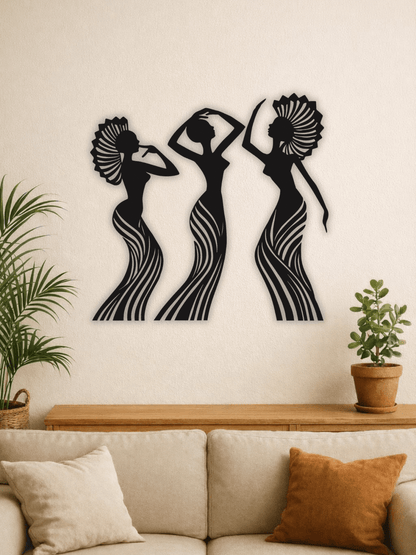 “Three Souls, One Rhythm” Афро Декоративно Пано - Deco Cut | Луксозен Метален Декор