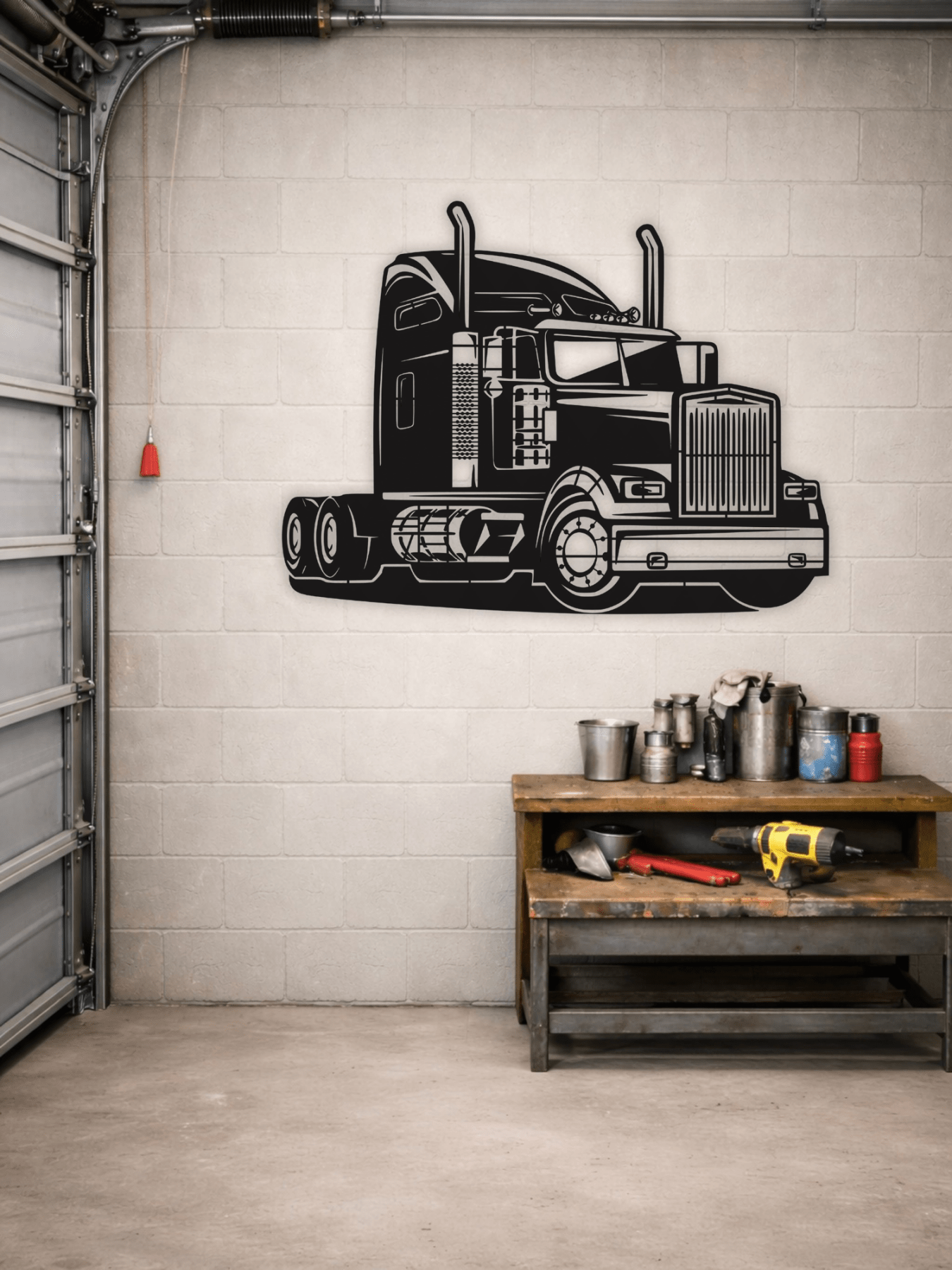 Truck Silhouette Декоративно Пано за Стена - Deco Cut | Луксозен Метален Декор